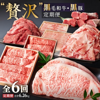 黒毛和牛・黒豚  “贅沢” 定期便 (計6回)