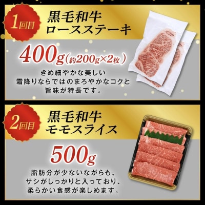 【全3回】鹿児島県産黒毛和牛　満喫定期便　Bセット
