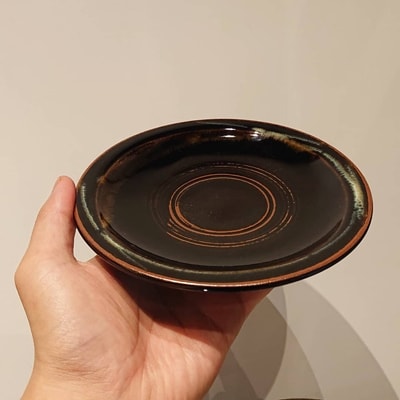 熊本県の伝統的工芸品・小代焼　コーヒーカップ(受け皿付き)