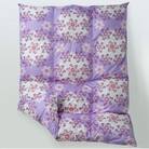 「まるごとジャパン」認定　荒尾産高級羽毛掛ふとん(二層式)　ダブル　ヒシ　パープル