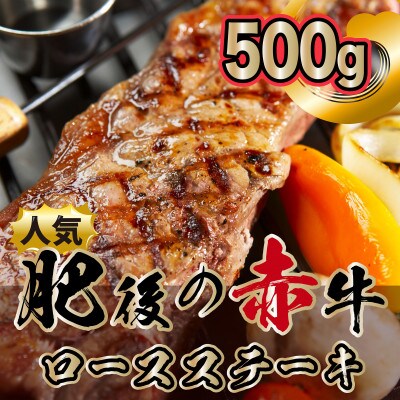 【毎月定期便】肥後の赤牛　ロースステーキ500g(熊本県産和牛)(荒尾市)全3回