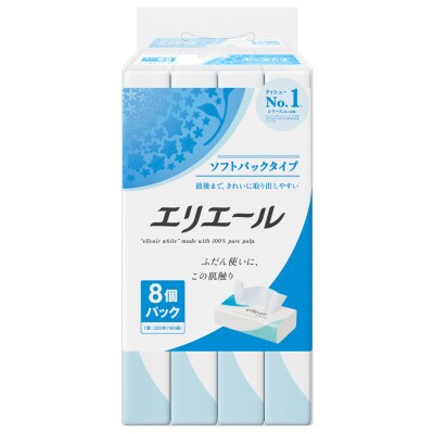 エリエールティシューソフトパック160W8P×10パック