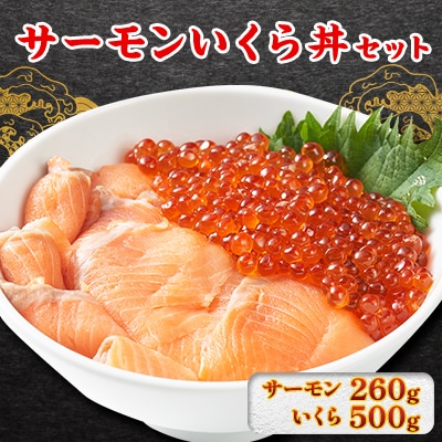 サーモンいくら丼(トラウトサーモンスライス、いくら醤油漬け)セット　各2パック