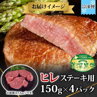 こだわりの美深黒牛 ヒレステーキ 150g×4パック