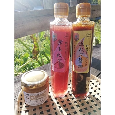 伊根町産 農薬に頼らず育てた玉ねぎを使ったドレッシング2本と塩にんにく調味料セット お礼品詳細 ふるさと納税なら さとふる