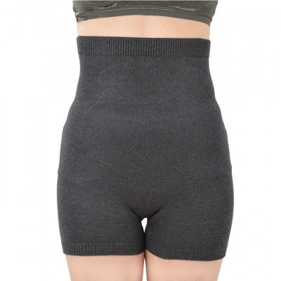 日本製 オーガニックコットンルームパンツ & 腹巻パンツ 1分丈  チャコール (615-610)