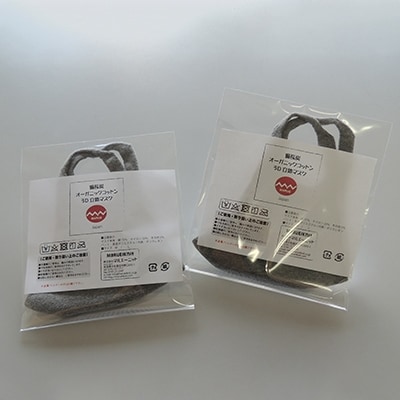 備長炭+オーガニックコットン マスク　3D&Ag(L)2枚　【4370-7515-02 パット付き】