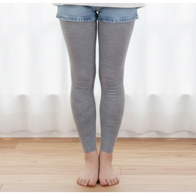 日本製 横のび マルチウォーマー (ロング) あったか グレー (582-3361)