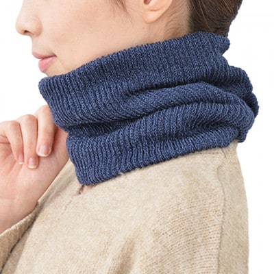 日本製 ネックウォーマー 内側 シルク ネックカバー インク (3920-7499)