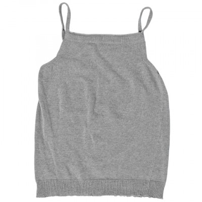 日本製 オーガニックコットン ゆるふわ キャミ S-M ( 無縫製 ) グレー(6661-7355)