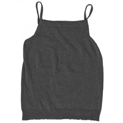 日本製 オーガニックコットン ゆるふわ キャミ S-M 無縫製 チャコール (6661-7356)