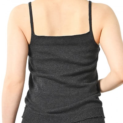 日本製 オーガニックコットン ゆるふわ キャミ S-M 無縫製 チャコール (6661-7356)