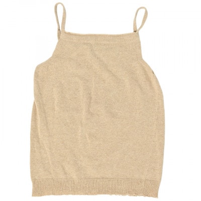 日本製 オーガニックコットン ゆるふわ キャミ S-M 無縫製 ナチュラル(6661-7357)