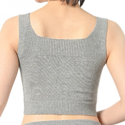 日本製 オーガニックコットン ゆったりブラ (パット付) 無縫製 グレー (6681-S7363)