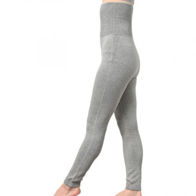 日本製 オーガニックコットン レギンスパンツ 天然繊維 無縫製 グレー (617-7546)