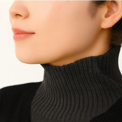 日本製 オーガニックコットン ネックウォーマー ( つけ襟 ) チャコール(6650-7372)