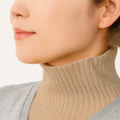 日本製 オーガニックコットン ネックウォーマー ( つけ襟 ) ナチュラル (6650-7373)