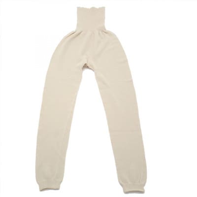 日本製 オーガニックコットン レギンスパンツ 天然繊維 無縫製 生成 (617-7109)