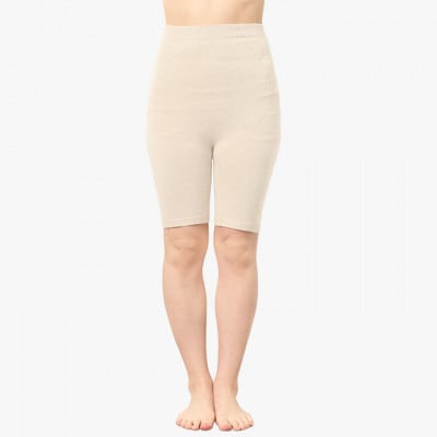 日本製 オーガニックコットン 腹巻パンツ 3分丈 無縫製 生成 (612-7223)