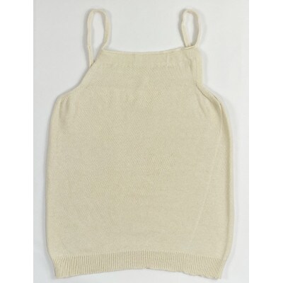 日本製 オーガニックコットン ゆるふわキャミ S-M ( 無縫製 ) 生成 (6661-7358)