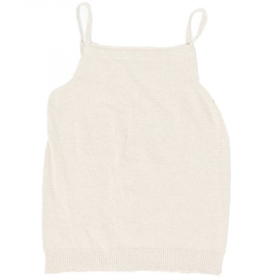 日本製 オーガニックコットン ゆるふわキャミ S-M ( 無縫製 ) 生成 (6661-7358)