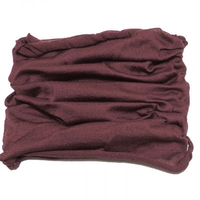 日本製 シルク100% スヌード 筒形 耳穴4穴 ネックウォーマー (ワイン) (741-7589)