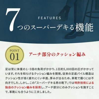 スーパーデキる男の靴下　27-29センチ　ネイビーとブラック　2足セット