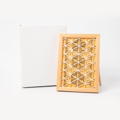 よしの組子スタンド麻の葉繋(山吹色)