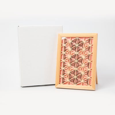 よしの組子スタンド麻の葉繋(紅梅色)