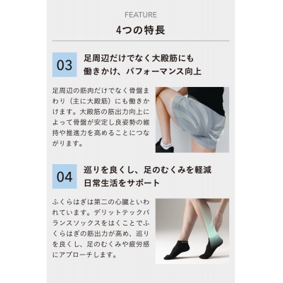 デリットテック 機能性ソックス(ブラック)22～25cmゴルフ/マラソン/姿勢/パフォーマンス