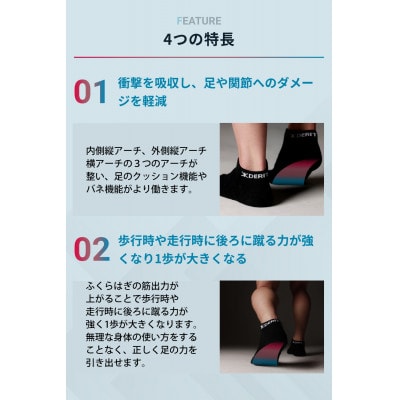 デリットテック バランスソックス(ブラック)27～29cm ゴルフ/マラソン/姿勢/パフォーマンス