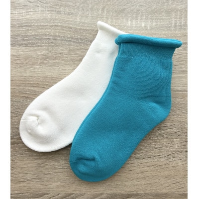 ふわもち鯛焼き靴下x2足組(ターコイズ、ホワイト)