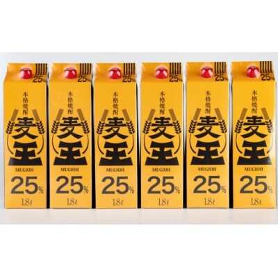 麦焼酎「麦王パック25%」1,800ml×6本