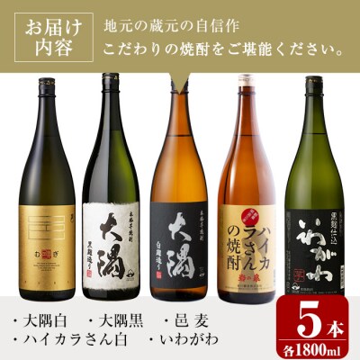 曽於市の焼酎飲みくらべ5本セットB