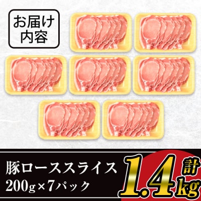 豚ロース生姜焼き用スライス　200g×7パック