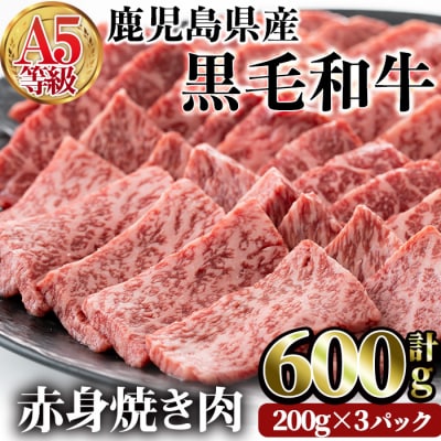 お肉本来の味が楽しめる!A5黒毛和牛赤身焼肉600g