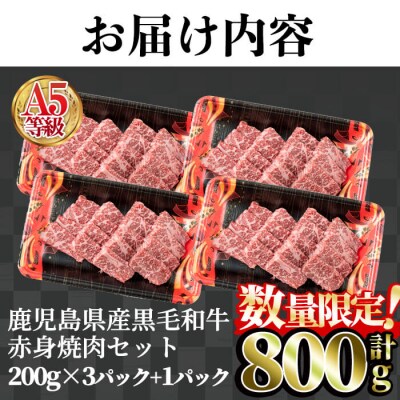 お肉本来の味が楽しめる!A5黒毛和牛赤身焼肉800g