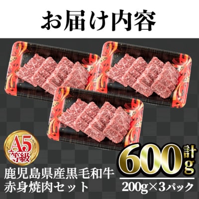 お肉本来の味が楽しめる!A5黒毛和牛赤身焼肉600g