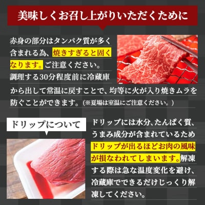 お肉本来の味が楽しめる!A5黒毛和牛赤身焼肉600g