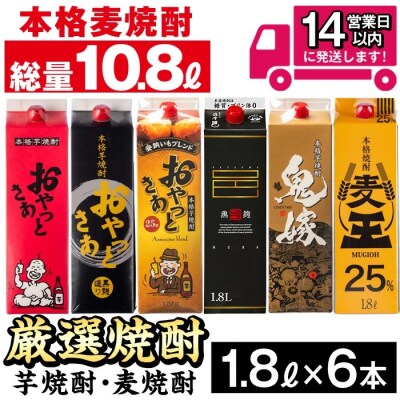 厳選焼酎パック6本アソート