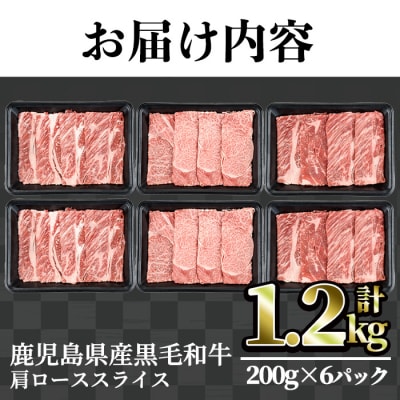 鹿児島県産黒毛和牛肩ローススライス1.2kg