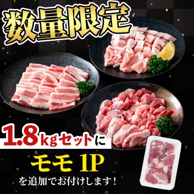 【数量限定】かごしま味わい黒豚 さつま焼肉コース(合計1.8kg+モモ1P)