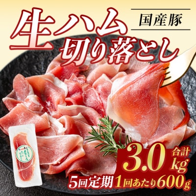 【5回定期】生ハム切り落とし60g×10P×5回(合計3㎏)