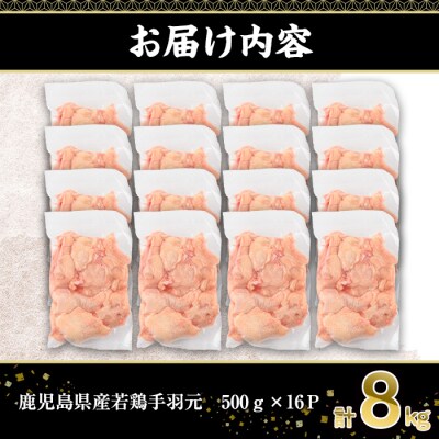 鹿児島県産若鶏手羽元　8kg