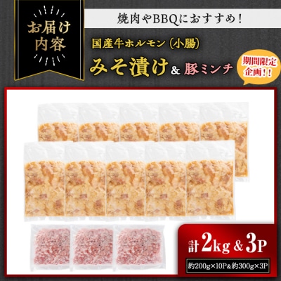 国産牛ホルモン(小腸)みそ漬け　2㎏