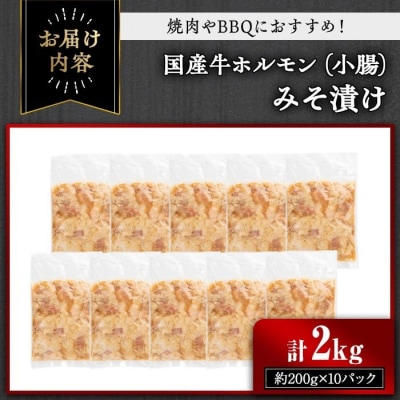 国産牛ホルモン(小腸)みそ漬け　2kg