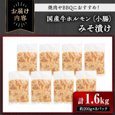 国産牛ホルモン(小腸)みそ漬け1.6kg
