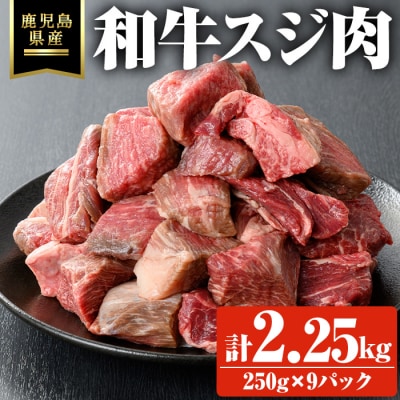 鹿児島県産和牛スジ肉計2.25kg(250g×9P)