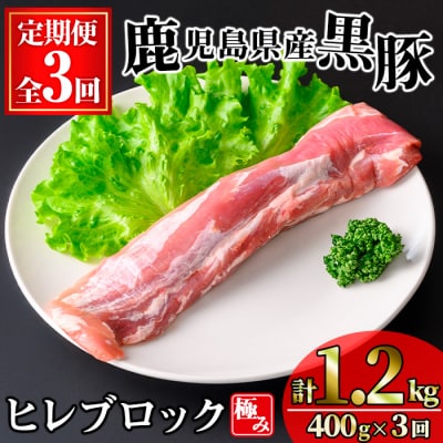 【3回定期】かごしま味わい黒豚 極みヒレ肉(合計1.2㎏)