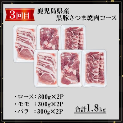 【3回定期】さつま黒豚食べ比べ定期便 (合計5.1kg) 
